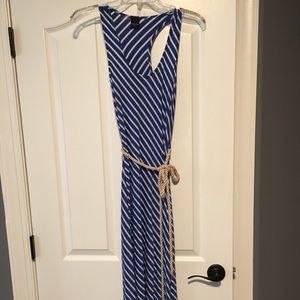 Blue and white racer back dress